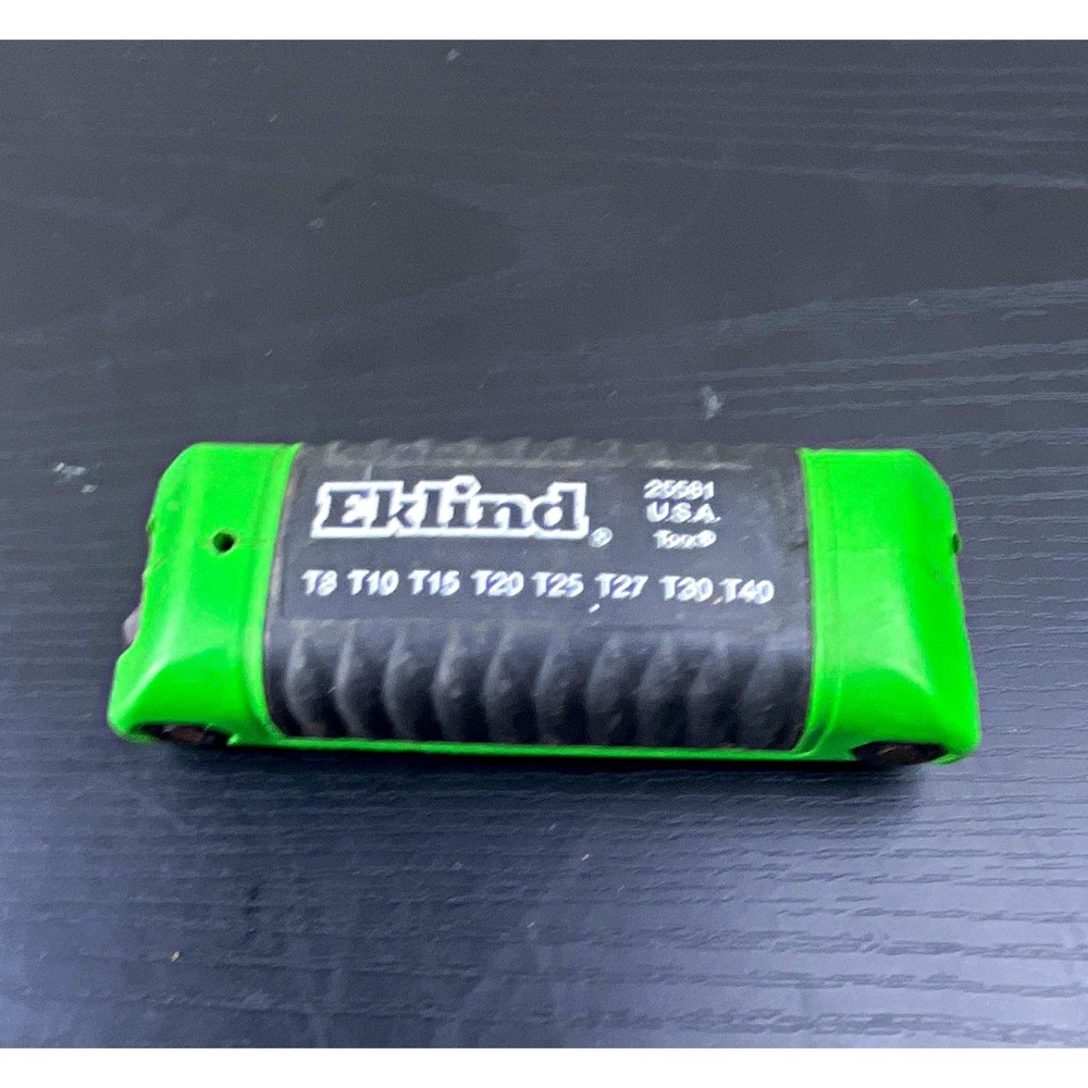 Eklind 25581 Folding Torx Key Set T8-T40 9 Piece Green Black Made in USA Tool